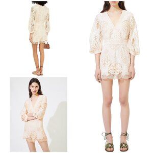 NWT MAJE Guipure Lace Off White Ivory Romper Bridal Cocktail Playsuit FR 40 US8‌